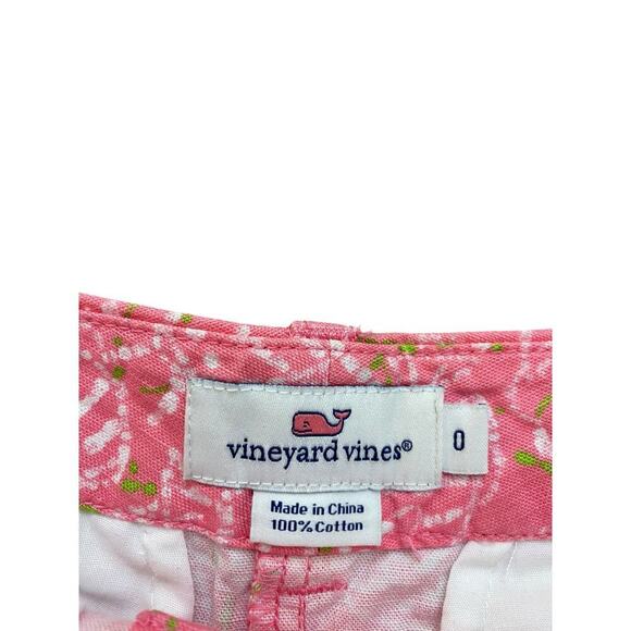 Vineyard Vines Pink & White Fish Printed Every Day Shorts Size 0 - Picture 3 of 4